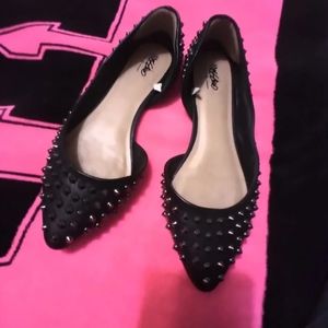 Black studded flats size 7